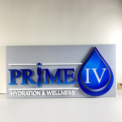 20 मिमी बैकलिट स्टेनलेस स्टील पत्र एसएमडी 5050 एलईडी प्रबुद्ध साइन बोर्ड