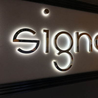 20-120 मिमी स्टेनलेस स्टील लोगो साइन्स चैनल पत्र बैकलिट यूएल