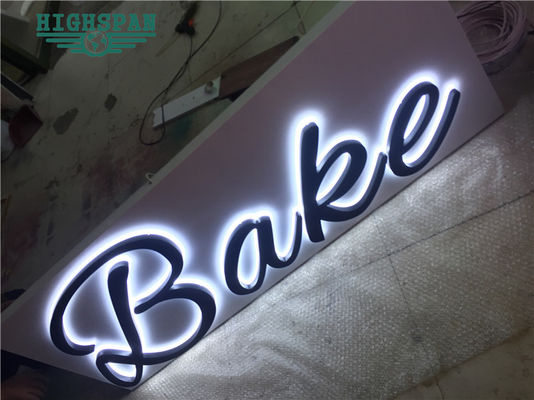 लेजर कट बैकलिट पत्र साइन बोर्ड 12 वी स्टेनलेस स्टील साइनेज पत्र