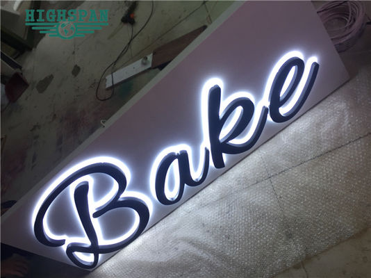 लेजर कट बैकलिट पत्र साइन बोर्ड 12 वी स्टेनलेस स्टील साइनेज पत्र