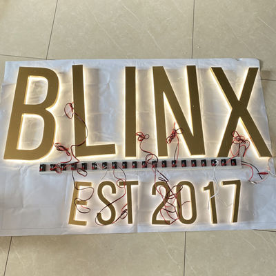 गोल्ड ब्रश एसएस प्रबुद्ध चैनल पत्र लोगो साइन हाईस्पैन