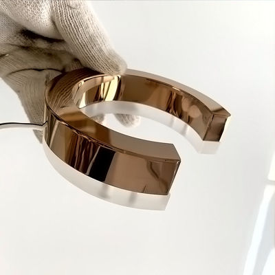 रोज गोल्ड मिरर बैकलिट स्टेनलेस स्टील लेटर्स एंटी रस्ट बैकलिट मेटल साइन: