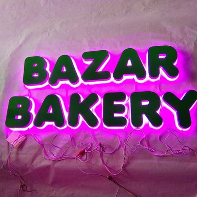 व्यापार के लिए आउटडोर 3 डी प्रबुद्ध एलईडी बैकलिट पत्र साइन लोगो