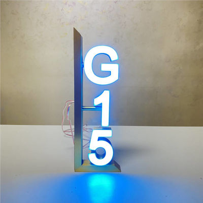 गोल्ड मिरर हाउस नंबर साइन होटल डोर नंबर प्लेट्स DC12V