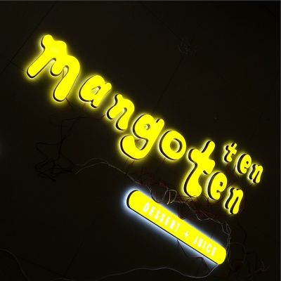 विज्ञापन शॉपफ्रंट एलईडी ऐक्रेलिक पत्र साइनेज 12VDC