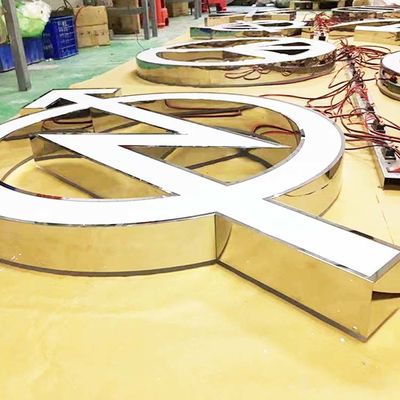 घटनाओं सीई आरओएचएस के लिए स्टेनलेस स्टील लोगो विशालकाय लाइट अप लेटर साइन्स