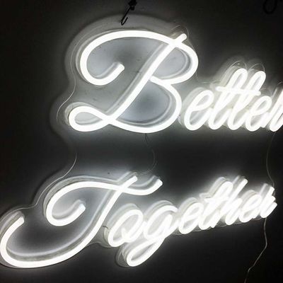 सफेद रंग एलईडी नियॉन साइन बेहतर एक साथ 12VDC