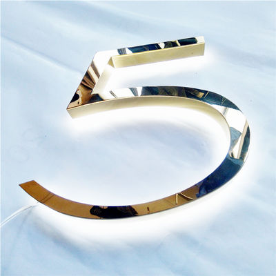 हाई ब्राइटनेस गोल्ड ब्रश हाउस नंबर साइन लेजर कट सीई RoHS