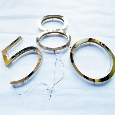 हाई ब्राइटनेस गोल्ड ब्रश हाउस नंबर साइन लेजर कट सीई RoHS