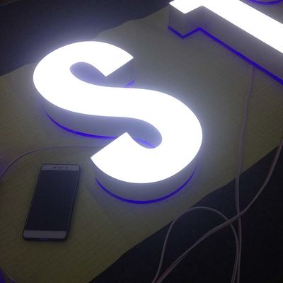 दुकानों के लिए वॉल माउंट 3-5 मिमी एक्रिलिक स्टोरफ्रंट साइन फ्रंट लिट चैनल पत्र