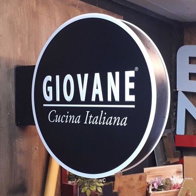 आउटडोर 12 वी एलईडी बिजनेस रेस्तरां साइन बोर्ड ब्लैक पेंटिंग डबल साइडेड