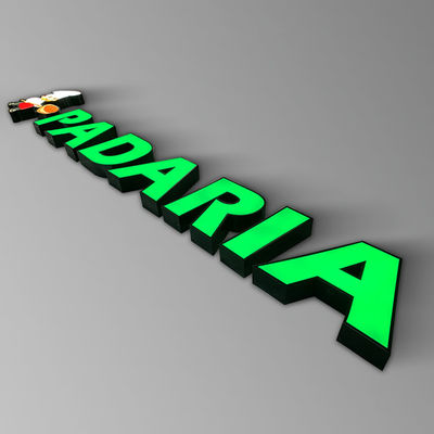 IP65 उभरा हुआ ऐक्रेलिक स्टोरफ्रंट साइन प्रबुद्ध धातु पत्र लोगो