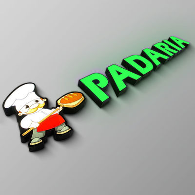 IP65 उभरा हुआ ऐक्रेलिक स्टोरफ्रंट साइन प्रबुद्ध धातु पत्र लोगो