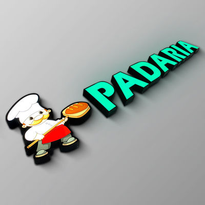 IP65 उभरा हुआ ऐक्रेलिक स्टोरफ्रंट साइन प्रबुद्ध धातु पत्र लोगो