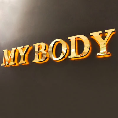 धातु 3 डी प्रबुद्ध स्टोरफ्रंट साइन 5-20 सेमी मोटाई