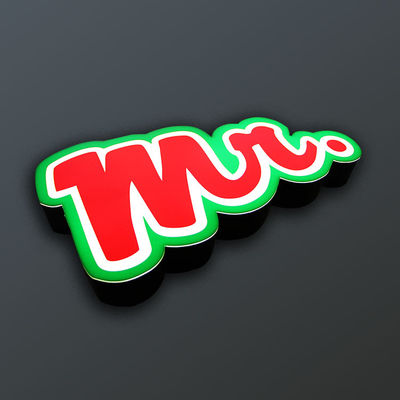 प्रबुद्ध शॉपफ्रंट रेस्तरां साइन बोर्ड कंपनी लोगो वाटरप्रूफ IP67