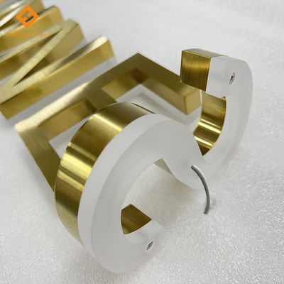 दुकान कंपनी के नाम के लिए स्टेनलेस स्टील रेस्तरां साइन बोर्ड बैकलिट 12VDC