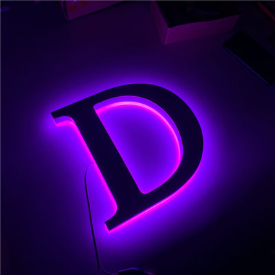 चैनल 3डी लेटर साइन 12v स्टेनलेस स्टील मेटल एलईडी बार साइन AC110V