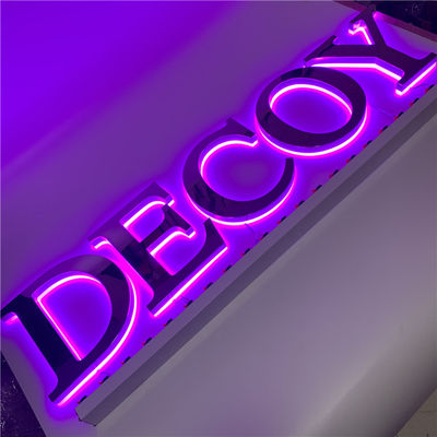 चैनल 3डी लेटर साइन 12v स्टेनलेस स्टील मेटल एलईडी बार साइन AC110V