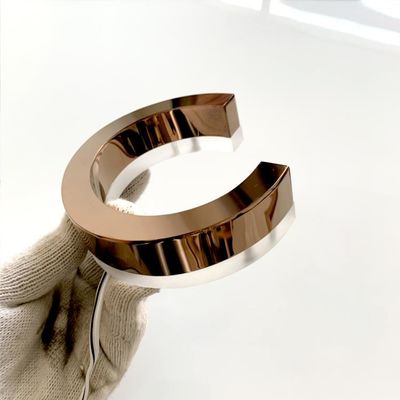 आउटडोर लाइट अप 3डी लेटर साइन ऐक्रेलिक लेटरिंग साइनेज 304# स्टेनलेस स्टील 3 सेमी