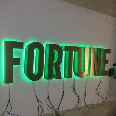 बिल्डिंग आरजीबी चैनल लेटर साइन स्टेनलेस स्टील प्रबुद्ध