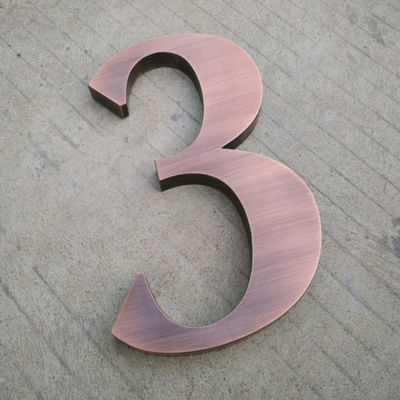 गोल्ड स्टेनलेस स्टील 3 डी लेटर साइन उत्कृष्ट फिनिश के साथ मेटल लेटर्स नंबर