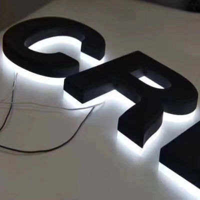 व्हाइट लाइटिंग मेटल शॉपफ्रंट साइनेज चैनल लेटर साइन बैकलिट सीई आरओएचएस