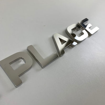 Customzied Storefront सिल्वर मिरर 3D लेटर साइन बैकलिट फ्रंटलाइट