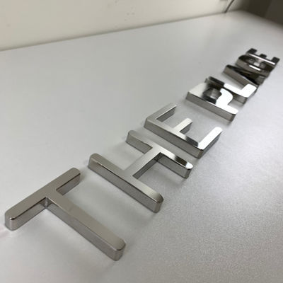 Customzied Storefront सिल्वर मिरर 3D लेटर साइन बैकलिट फ्रंटलाइट