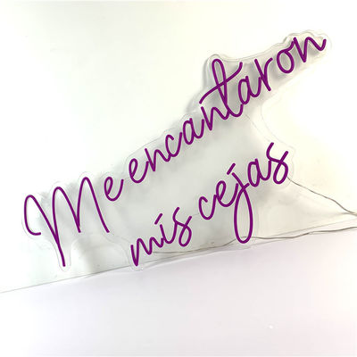 पर्पल फ्लेक्सिबल एलईडी नियॉन साइन वॉल माउंटेड इल्यूमिनेटेड 51200 आवर्स