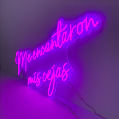 पर्पल फ्लेक्सिबल एलईडी नियॉन साइन वॉल माउंटेड इल्यूमिनेटेड 51200 आवर्स