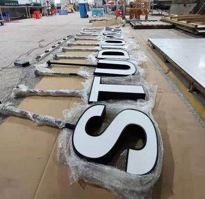 दीवार के लिए ऐक्रेलिक सीलिंग माउंट 3 डी मेटल लेटर साइन्स ब्लैक पेंट